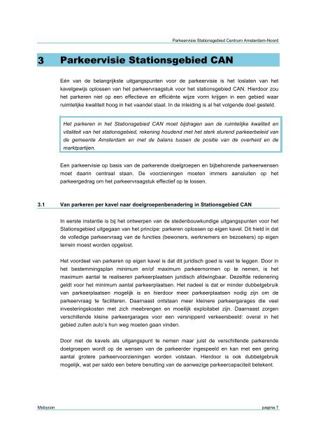 Parkeervisie Stationsgebied Centrum Amsterdam-Noord Eindrapport