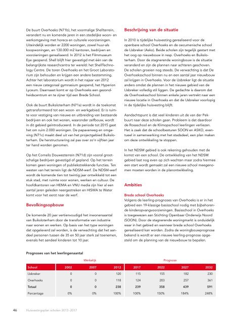 Huisvestingsplan scholen 2013 - 2017 - Stadsdeel Amsterdam-Noord