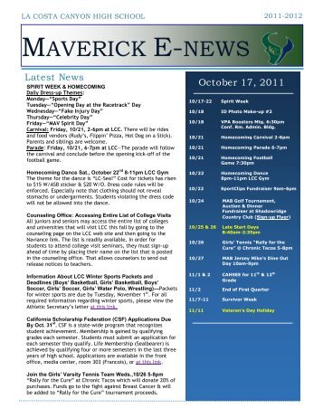 MAVERICK E-NEWS - La Costa Canyon High School