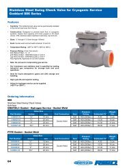 Stainless Steel Swing Check Valve for Cryogenic Service Goddard 886 Series