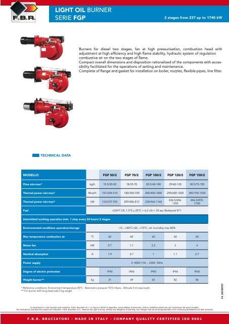 SERIE FGP LIGHT OIL BURNER - cecogas