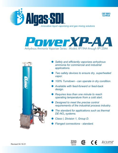 POWERâ¢ XP Electric Anhydrous Ammonia Vaporizer - Algas SDI