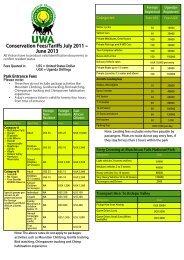 Conservation Fees/Tariffs July 2011 – June 2013