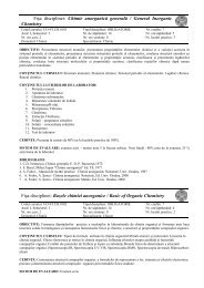 Fişa disciplinei: Chimie anorganică generală / General Inorganic ...