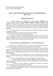 Regulament de practica pentru studenti - Universitatea din Oradea