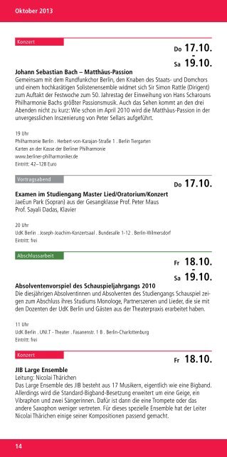 Konzerte Bühne Ausstellungen Vorträge