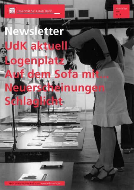 Newsletter Mai 2013 Universita T Der Ka Nste Berlin
