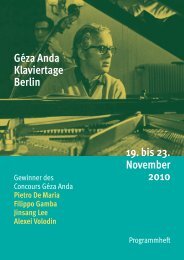 Géza Anda Klaviertage Berlin 19 bis 23 November 2010