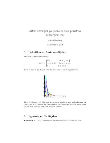 X002 Exempel på problem med punktvis konvergens 002