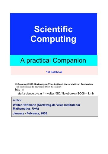 Scientific Computing - Universiteit van Amsterdam
