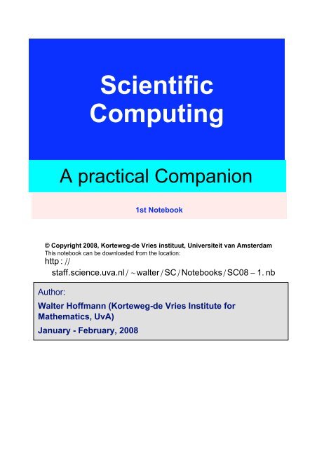 Scientific Computing - Universiteit van Amsterdam