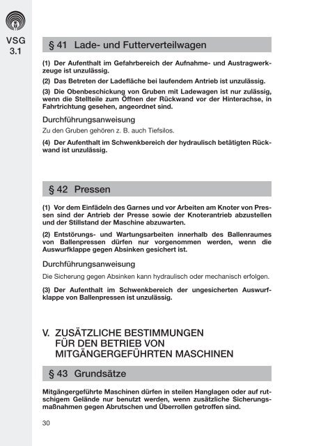 VSG 3.1 Technische Arbeitsmittel