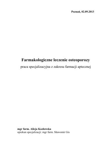 Farmakologiczne leczenie osteoporozy