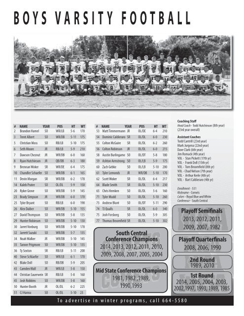 2015 FALL SPORTS PROGRAM