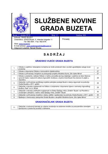 SLUŽBENE NOVINE GRADA BUZETA