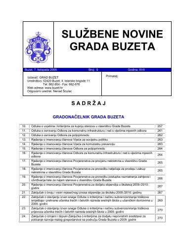 SLUŽBENE NOVINE GRADA BUZETA