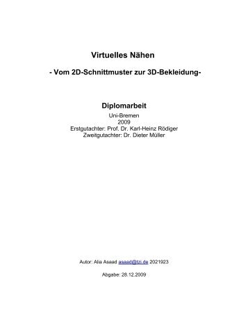 Virtuelles Nähen - Informatik - Universität Bremen