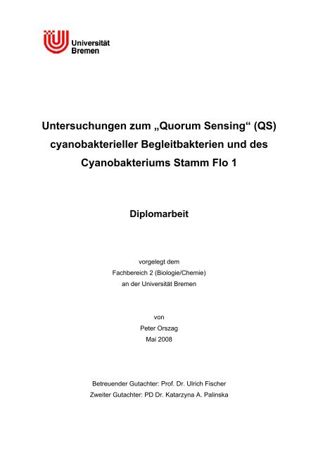 Quorum Sensing - UFT - Universität Bremen