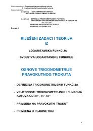 RIJEŠENI ZADACI I TEORIJA IZ OSNOVE TRIGONOMETRIJE PRAVOKUTNOG TROKUTA