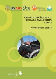 OBAVEZA ZAPOŠLJAVANJA OSOBA SA INVALIDITETOM U SRBIJI Primeri dobre prakse