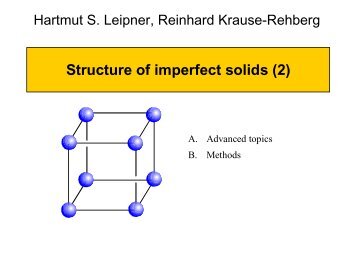 Crystal growth and defects