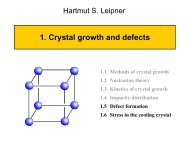 Crystal growth and defects