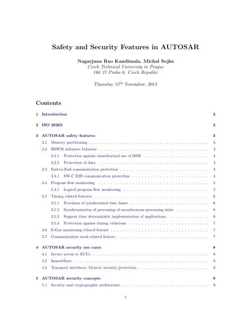 Safety and Security Features in AUTOSAR