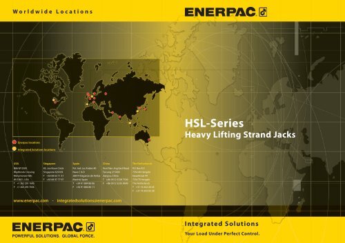 HSL-Series, Heavy Lifting Strand Jacks - Enerpac