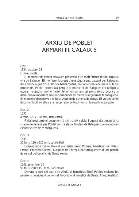 POBLET SENYOR FEUDAL