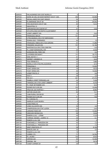 INFORME GESTIÓ ENERGÈTICA DEL 2010