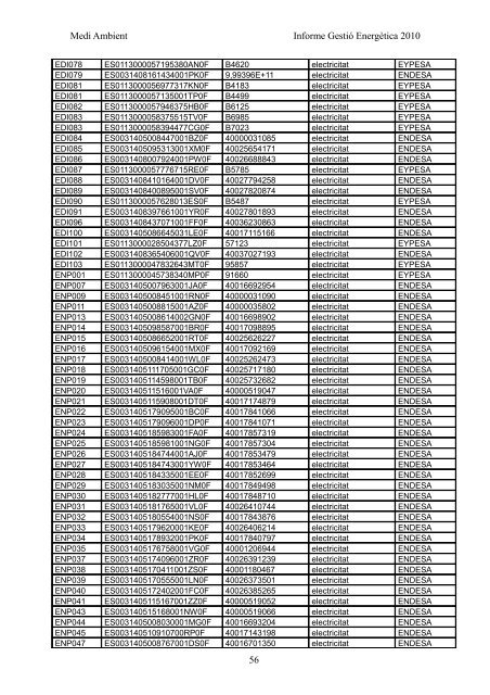 INFORME GESTIÓ ENERGÈTICA DEL 2010