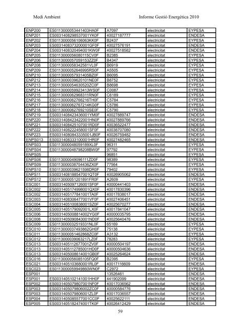 INFORME GESTIÓ ENERGÈTICA DEL 2010