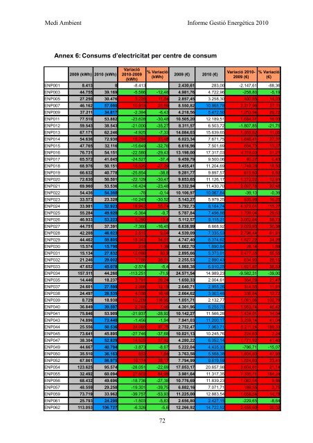 INFORME GESTIÓ ENERGÈTICA DEL 2010