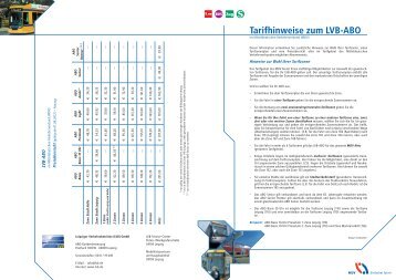 Tarifhinweise zum LVB-ABO