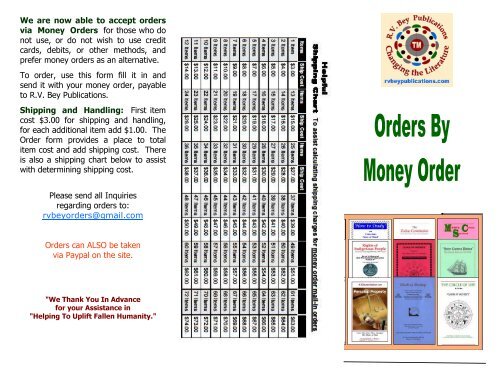 Shipping And Handling Charges Chart