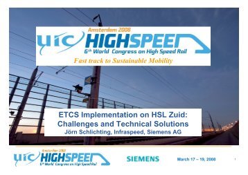 ETCS Implementation on HSL Zuid: Challenges and Technical - UIC