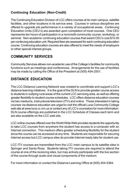 LCC Catalog - Luna Community College