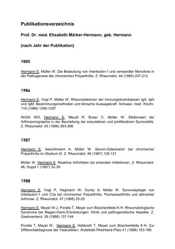 Publikationsverzeichnis - Dr.-Horst-Schmidt-Kliniken Wiesbaden