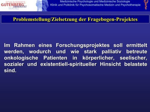 Der Fragebogen zur Belastetheit onkologischer ... - PSO