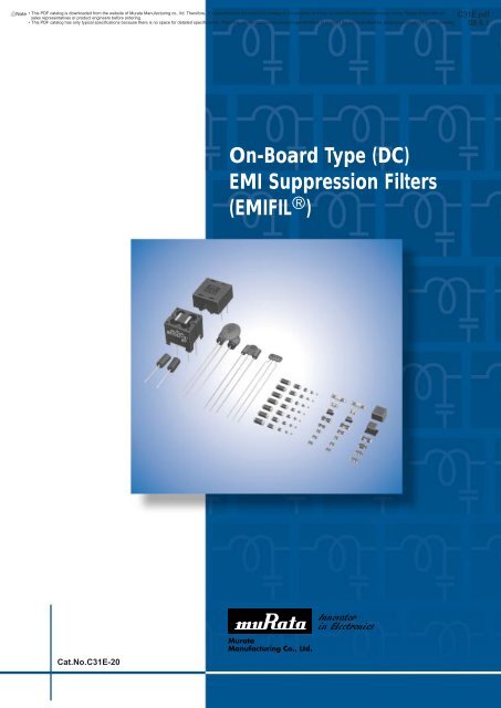 On-Board Type (DC) EMI Suppression Filters (EMIFILr)