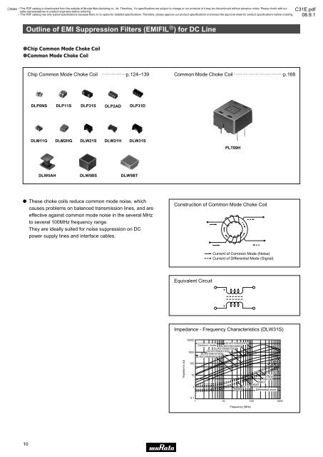 On-Board Type (DC) EMI Suppression Filters (EMIFILr)