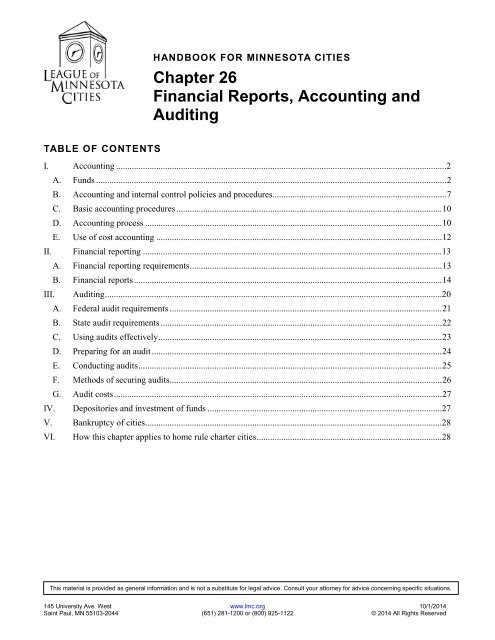 Chapter 26 Financial Reports Accounting and Auditing