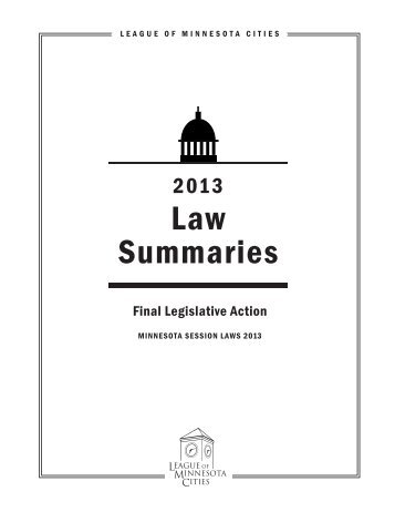2013 Law Summaries (pdf) - League of Minnesota Cities