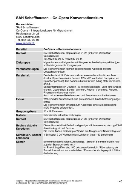 Deutsch - Integres | Integrationsfachstelle Region Schaffhausen