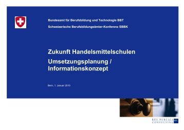 Zukunft Handelsmittelschulen Umsetzungsplanung - Berufsbildung.ch