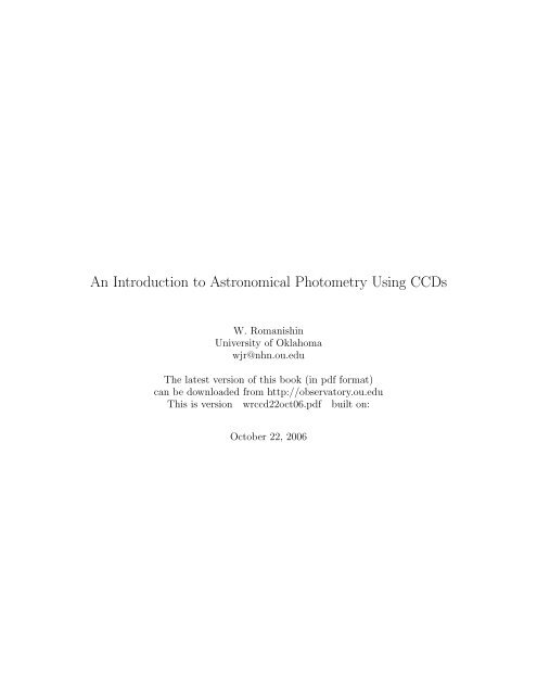 An Introduction to Astronomical Photometry Using CCDs