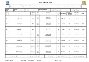 SECC Draft List Rural