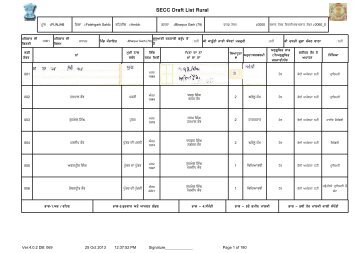 SECC Draft List Rural