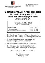 Bartholomäus-Krämermarkt - Marktgemeinde Mauterndorf