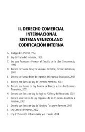 II DERECHO COMERCIAL INTERNACIONAL SISTEMA VENEZOLANO CODIFICACION INTERNA